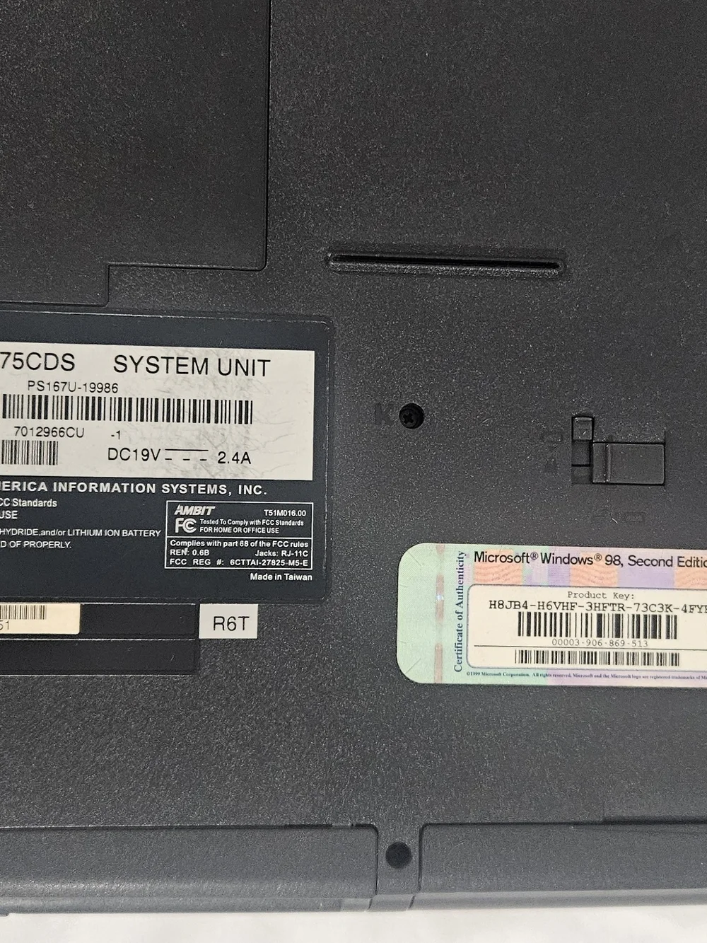 Laptop Toshiba Satellite 1675 CDS Black- Windows Ready. #273